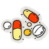 cartoon image of drugs