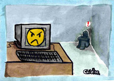 angry computer screen cartoon