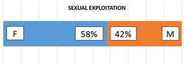 sexual exploitation image showing 58% female and 42% male