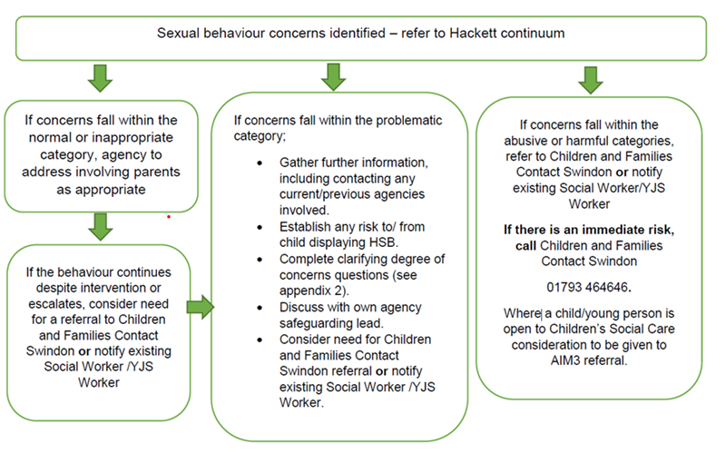Chart with list of identified behaviours